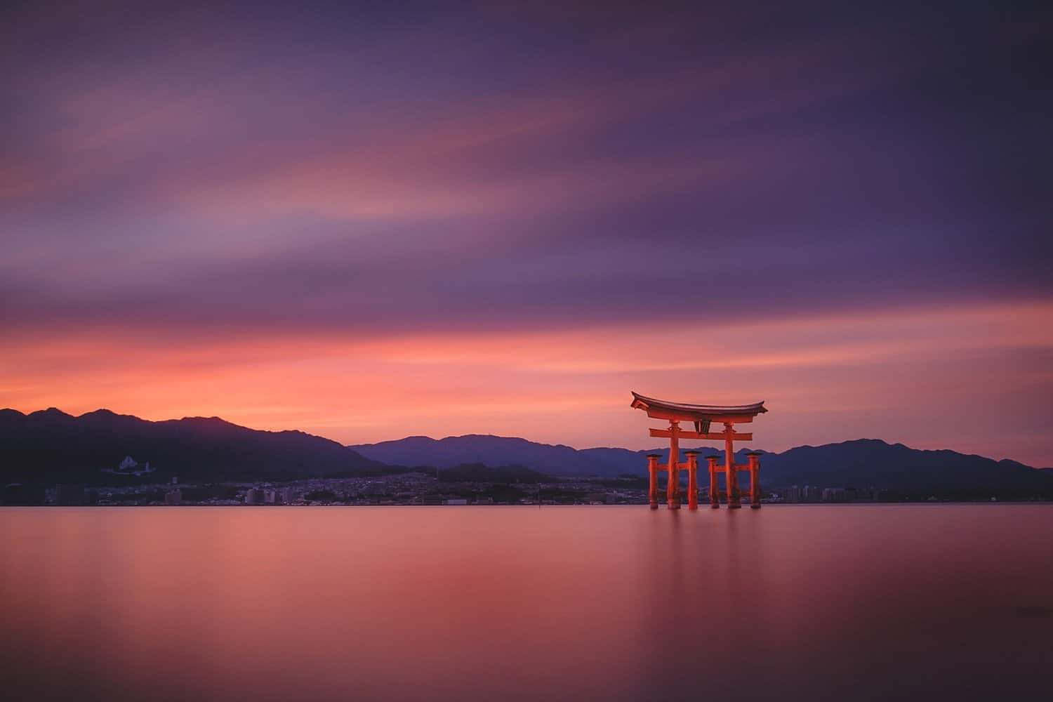 Itsukushima Floating Torii Gate sunset